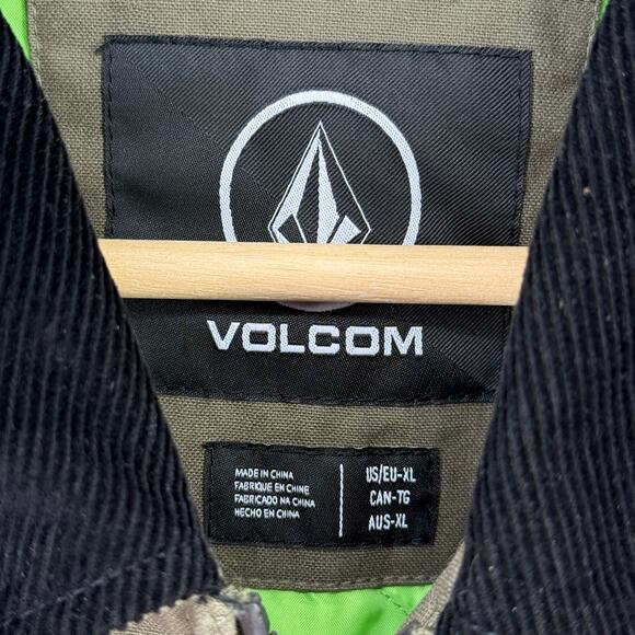 Volcom Voider Lined Jacket Men's Size XL Olive Green Corduroy Collar - Picture 9 of 11